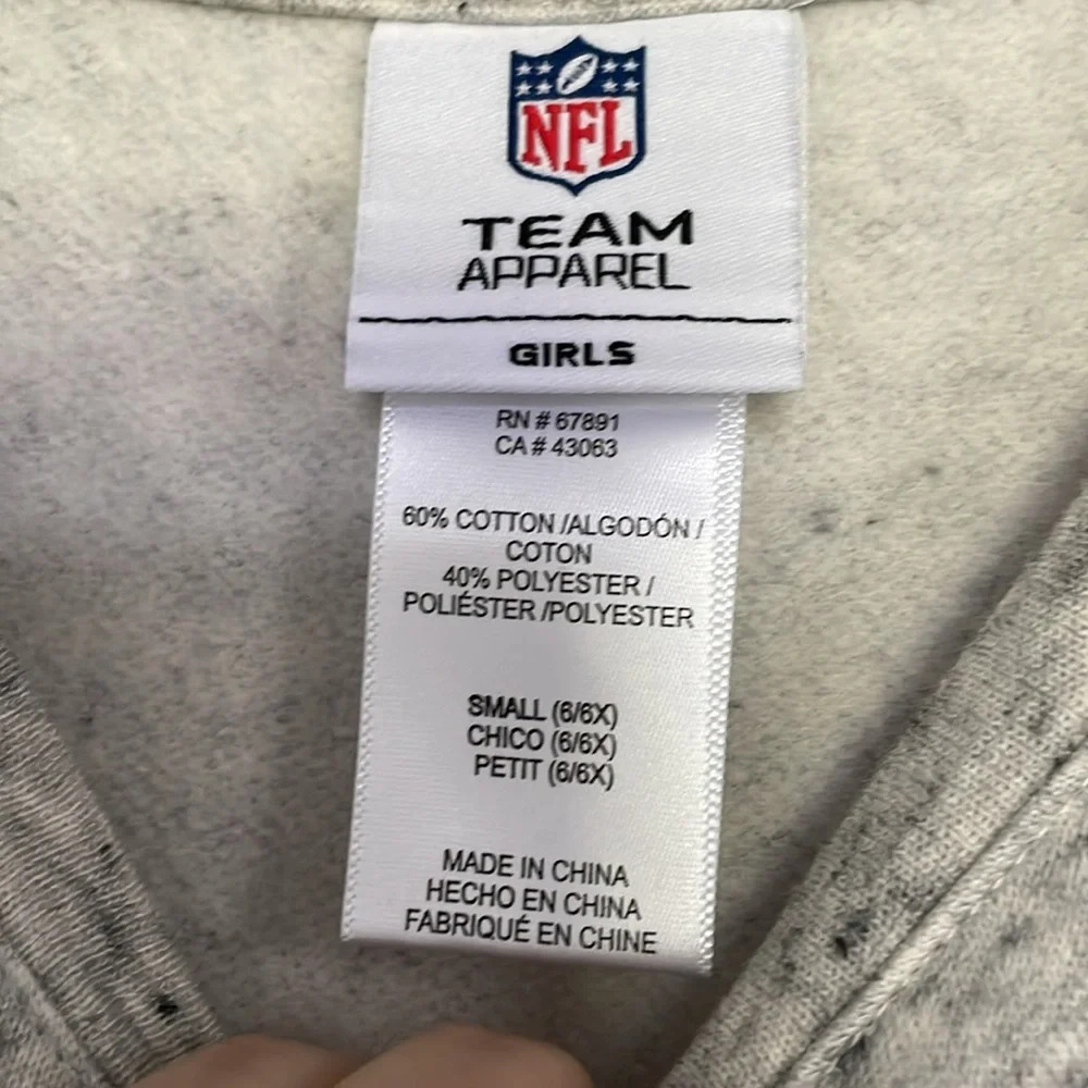 NWT NFL girls small (6/6x) team apparel New York Jets sweatshirt. Gray speckled. - Picture 2 of 4